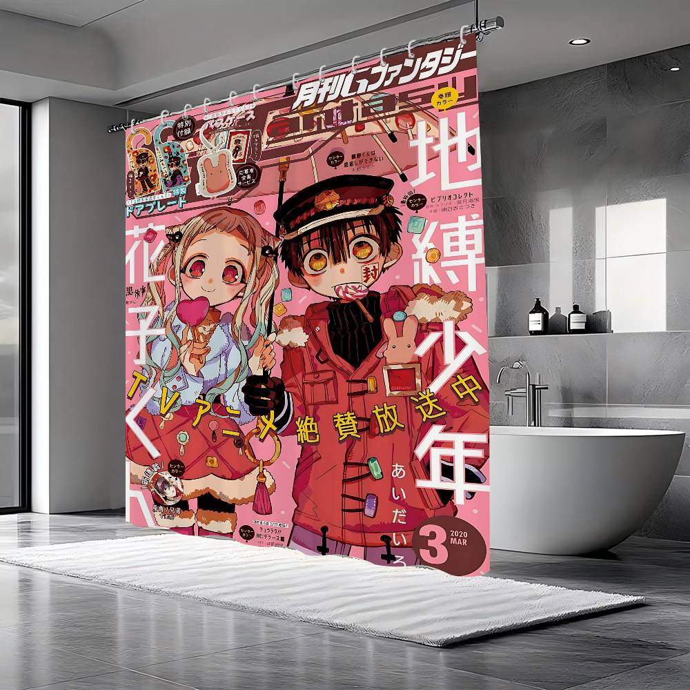 Anime Toilet B-Bound H-Hanako Kun Shower Curtain - Water-Repellent And Leak-Resistant, Mold And Mildew Resistant For