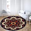 Psychedelischer Mandala-Druck Runder Teppich für Wohnzimmer Schlafzimmer Matte Leicht zu reinigen Festliche Atmosphäre Dekoriert Heimdeko Teppich