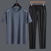 Men's Summer Sportswear Set: Ice-Feel Short-Sleeve T-Shirt for Middle-Aged & Elderly