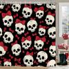Halloween Shower Curtain Horrible Skull Bathroom Curtain With Hooks Printed Home Decor Curtain