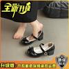 Round Head Heightening French Versatile Thick Heel Shallow Mouth Mary Jane Single Shoes Women's New Spring and Summer Niche Skirt Small Leather Shoes