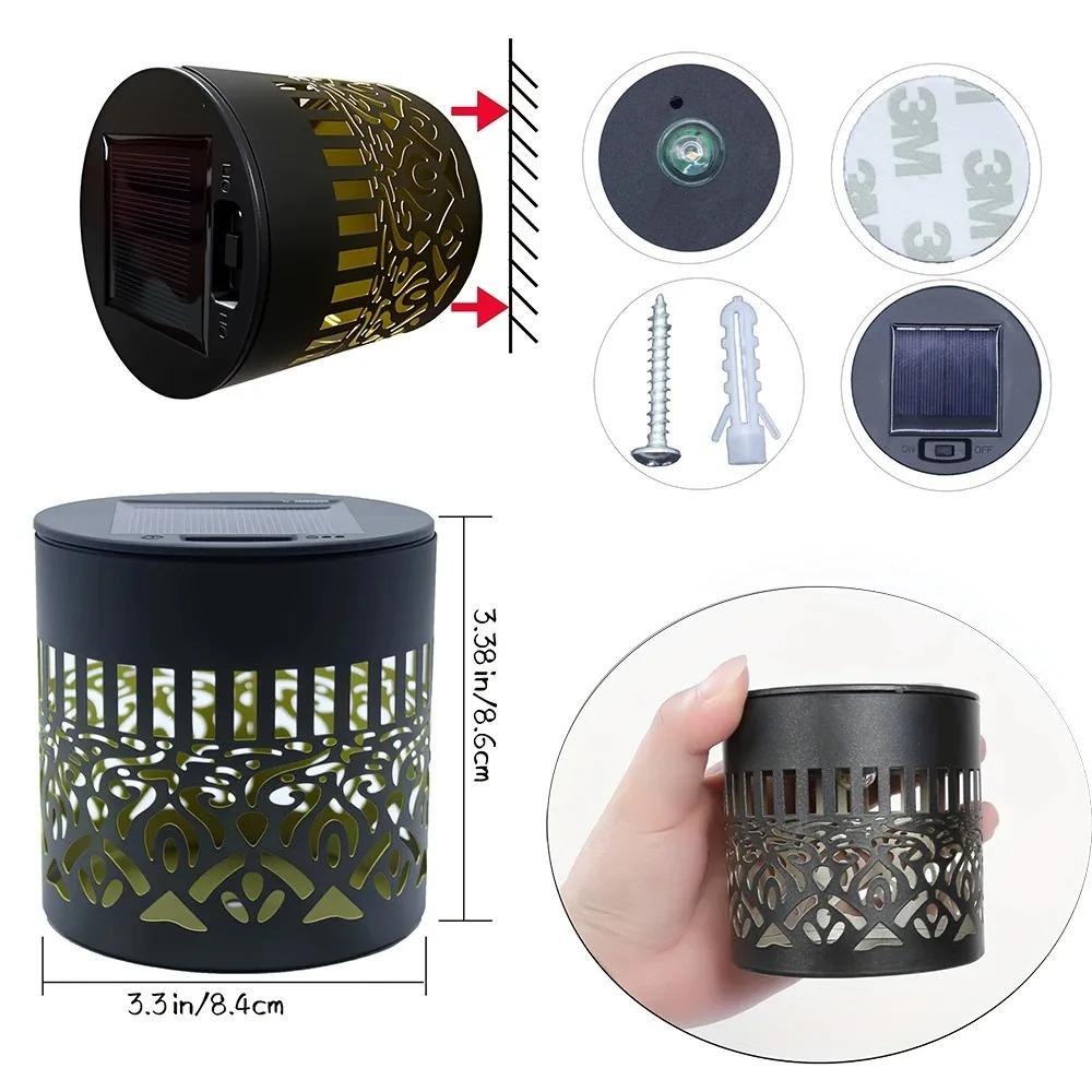 2pcs LED Solar Light IP65 Waterproof and Warm Wall Light Suitable for Garden Lawn Camping Steps Greenway Courtyard Night Light