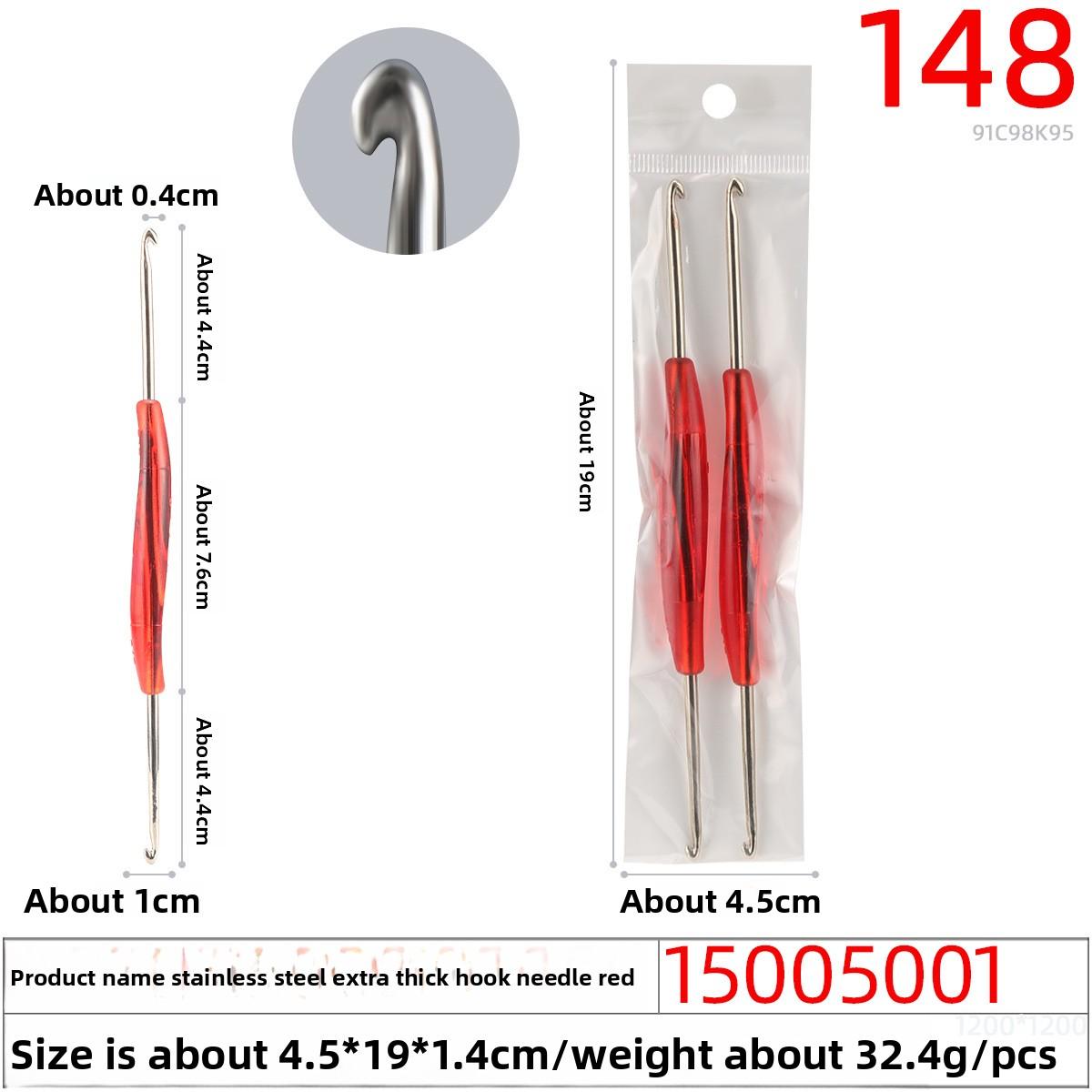 

Хорошо использовать для изготовления красочных двухсторонних шерстяных крючков для вязания и толстых крючков для вязания из нержавеющей стали. 1pc красный