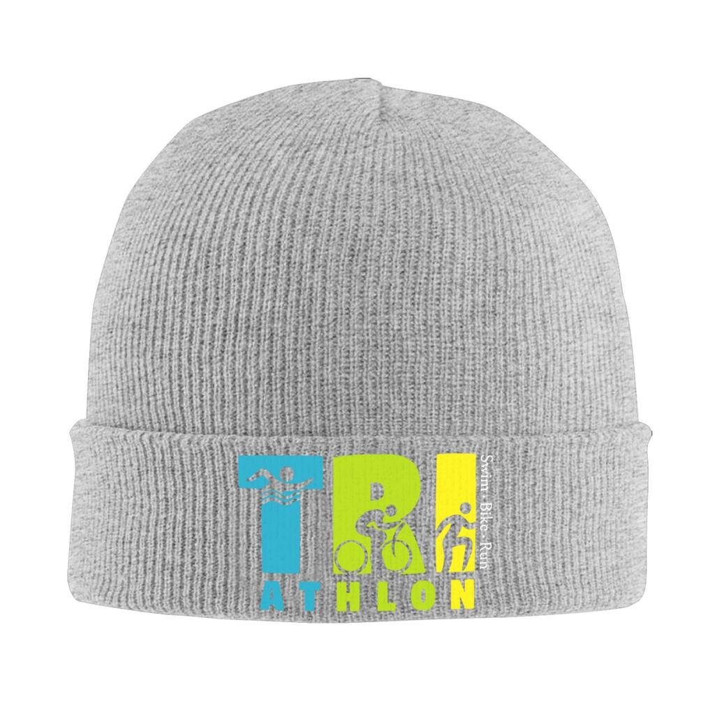 Triathlon Print Casual Bonnet Hats Hip Hop Hats For Men Women Winter Keep Warm Skullies Beanies Caps Unisex Adult Bonnet Hats