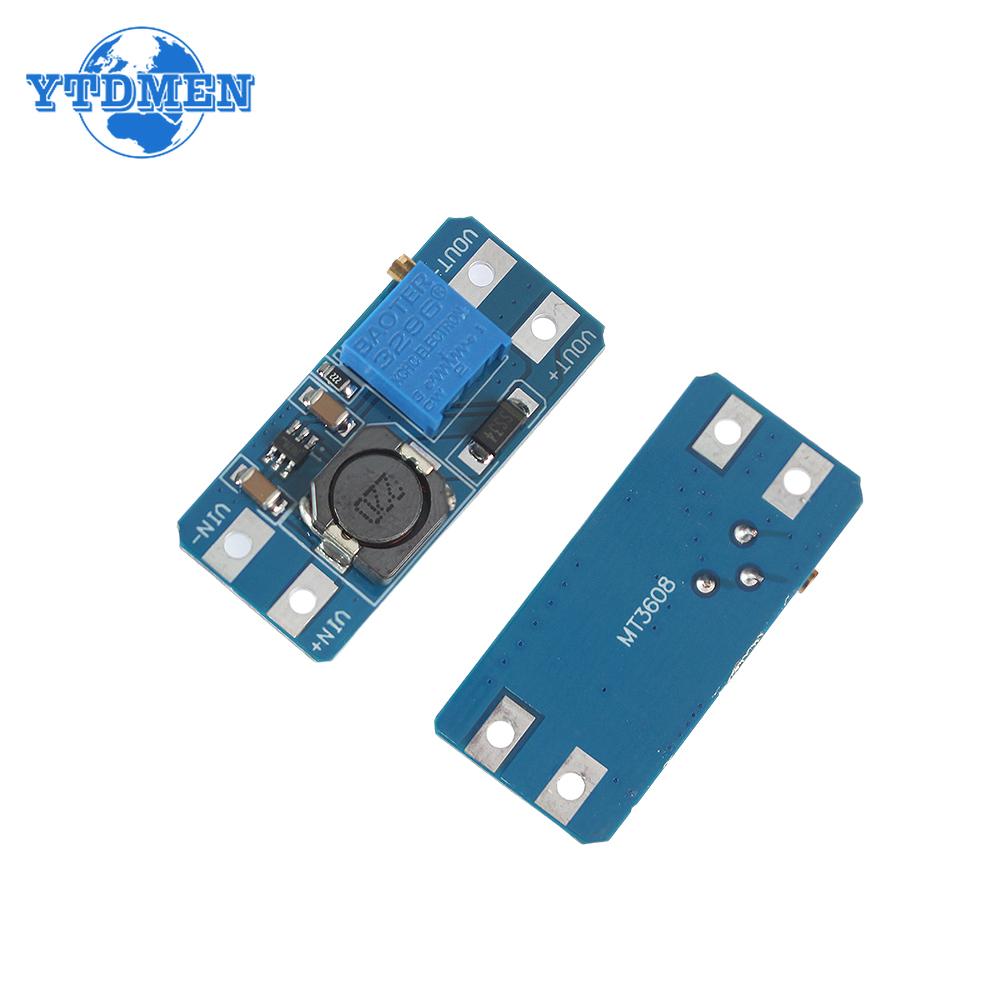 

5PCS MT3608 Boost Converter Module Adjustable DC-DC Step Up Booster Power Supply Module 2A Max 2V-24V To 5/9/12/28V for Arduino синій