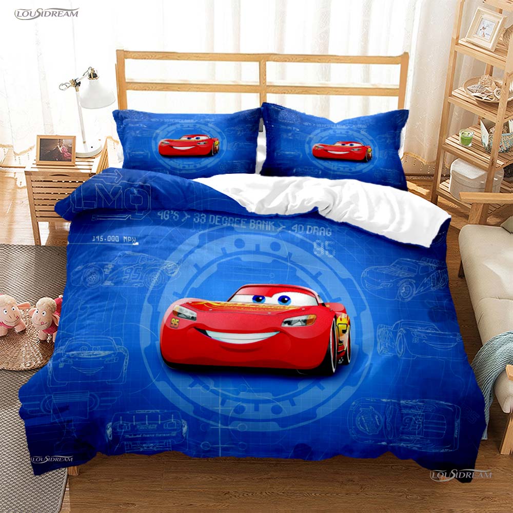 

Disney Pixar Mcqueen Car All Season Duvet Cover Comforter Bedding Sets Soft Quilt Cover and Pillowcases Single/Double/Queen/King EU Twin 135x200cm