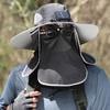 Men's Solar-Powered Fishing Hat with Fan - Sun, Mosquito, Neck, and Face Protection for Outdoor Summer Leisure