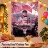Yuki Tsunoda Personalized Wall Tapestry Custom Name Text Polyester Hanging Decor Home Room