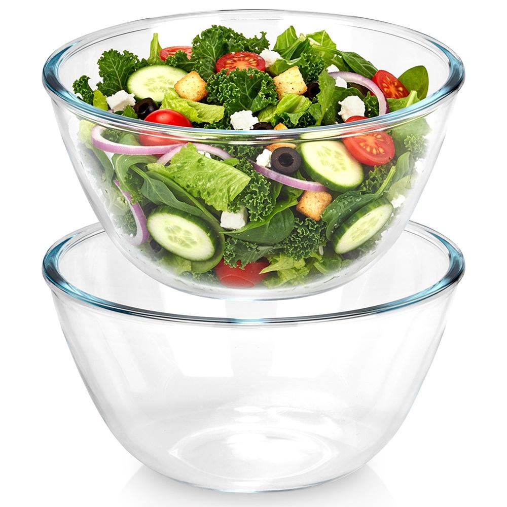 Glass salad bowl 17 cm, 1 l 2 pcs.