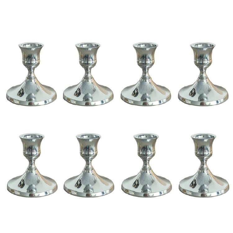 

Metal Iron Taper Candle Holders Retro Candlestick Holders for Dinner Room Table Centerpieces Party Wedding Home Decors срібний
