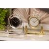 Wm.Widdop Glass Mantel Clock 2 Tone Dial Gold Stand