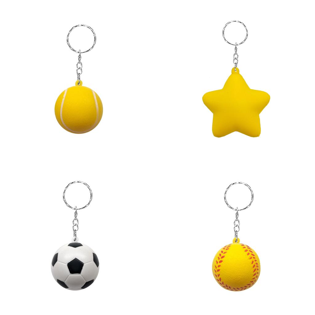Pu Foam Basketball Keychain Toy For Children Kids Stress Relief Bag Accessory