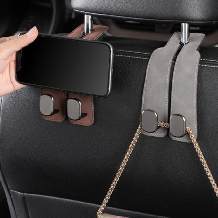 Multifunctional Bag Hook Leather Phone Stand Car Seat Back Hook Phone Hodler