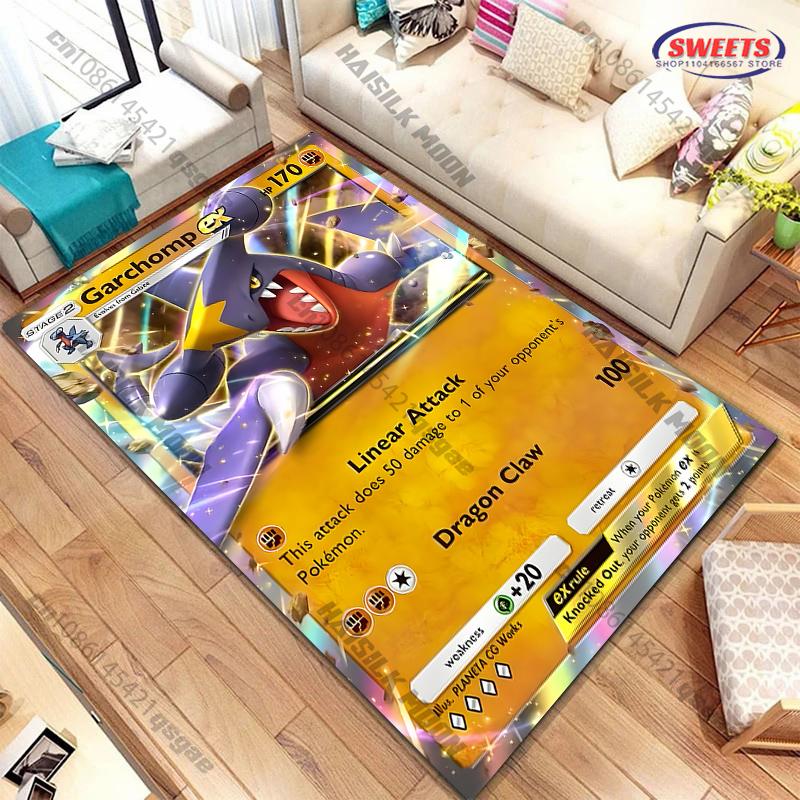 3D Pokemon Garchomp Kortelės Plotas Kilimas Kilimas Svetainei Miegamajam, Biuro Plotams, Patvarus Skalbiamas Mašinoje Kilimėlis Dovana Vaikams Suaugusiems