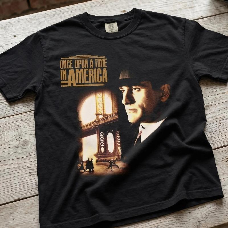 Once Upon A Time In America Tshirt Vintage Movie Poster Design Summer Unisex Loose And Breathable Cotton Tshirt Top