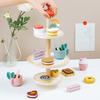 Food Wooden Dessert Stand With Three Layers For Kid Learning And Fun Interactive