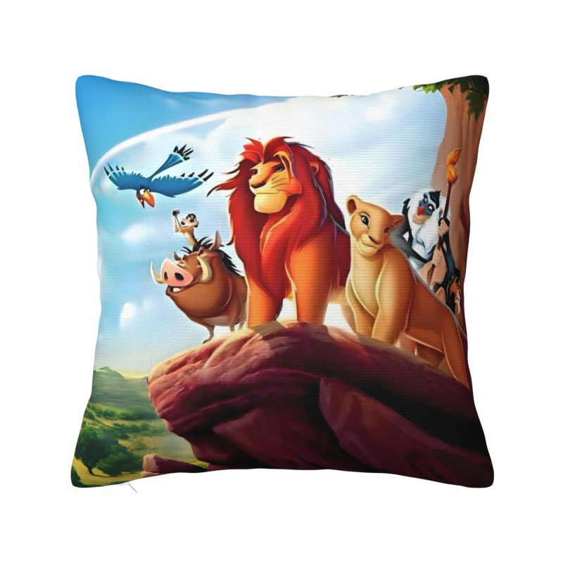 Custom Disney The Lion King Cartoon Pillow Case 45x45cm for Living Room Anime Kawaii Luxury Cushion Cover Velvet Pillowcase