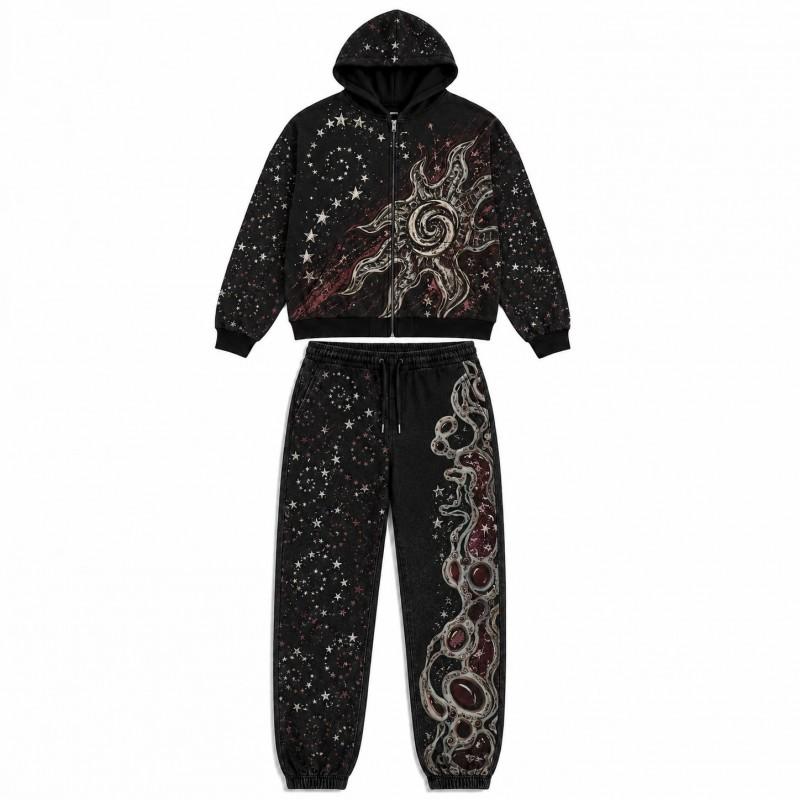 2026 Y2K Hooded Zip-Up Sweatshirt Pants