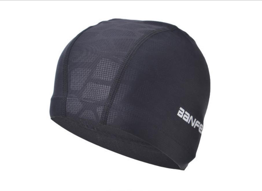 Water-Repellent Nylon Swim Cap with Star Stone Design - Comfortable & Elastic Adult Fit чёрный