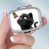 Portable Pill Box with 2 Compartments, Mini Metal Medicine Organizer Case, Cute Printed Pill Container for Vitamins, Pills, Jewelry, Travel, Daily Use