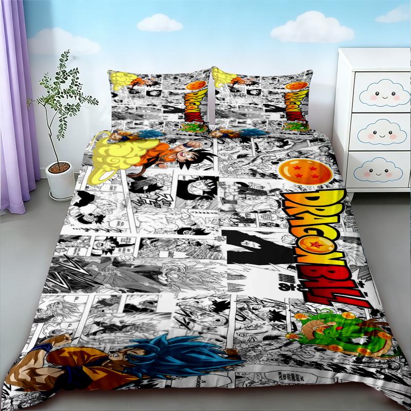 Duvet Cover Anime Pattern Dragon Ball Bedding Set Child Baby Duvet Cover Sets Bedclothes Twin Single King Kids Adult Gift