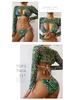 2024 Euro-American Mesh Hollow Out Drawstring Bikini Set - Three-Piece Swimwear