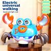 Electric Omnidirectional Cartoon Crawling Crab Toy for Babies with LED Lights Music Bionic Movements Educational Fun Gift