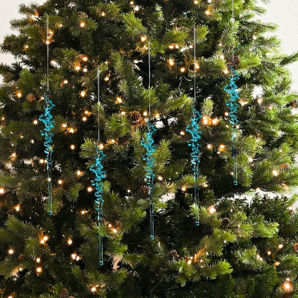 5 Stück Simulierte Weihnachts-Eisanhänger Transparent Frostspitzen-Anhänger Festival-Gastgeschenke
