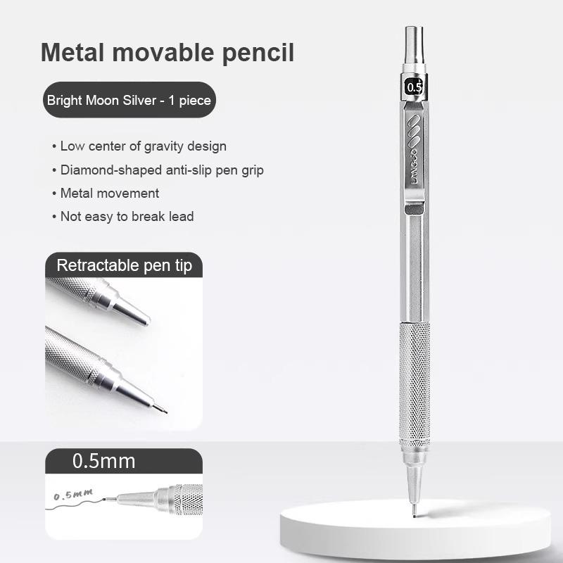 0.3 0.5 0.7 mm Full Metal Mechanical Pencil Low Center of Gravity Retractable Nib Automatic Pencils Art Drawing Sketch Pencil