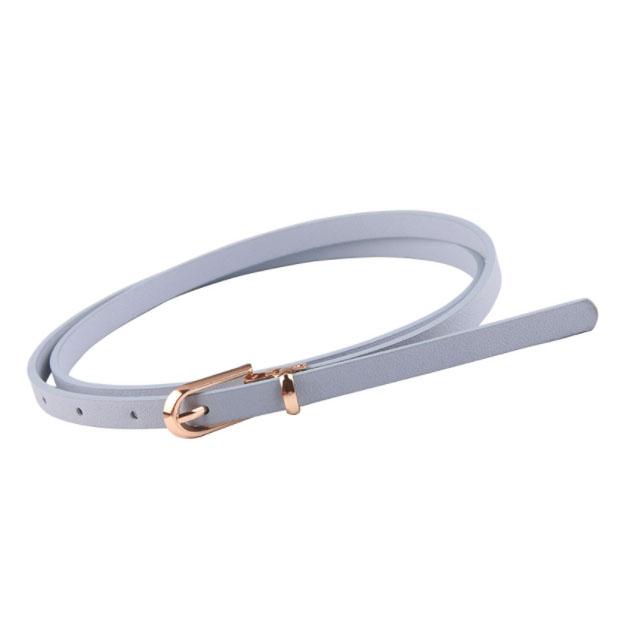 Cheap Korean Style Multi-color Ladies Thin Steel Pin Buckle PU Leather Skinny Belt