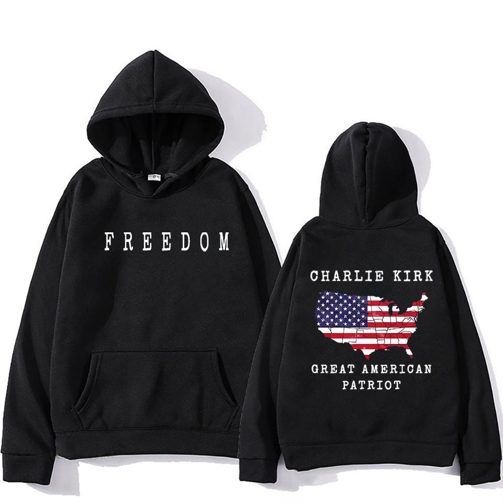 Charlie Kirk A Great American Patriot Hoodies Men Women's Vintage Hipster Pullover Fashion Fleece Long Sleeve Hip Hop Streetwear