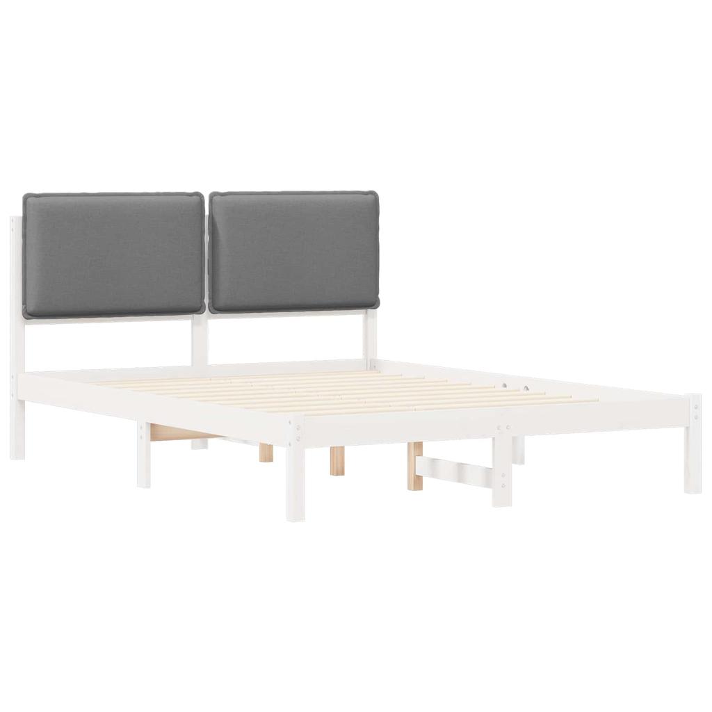 Bed Frame with Padded Headboard Light Grey 120 x 190 cm