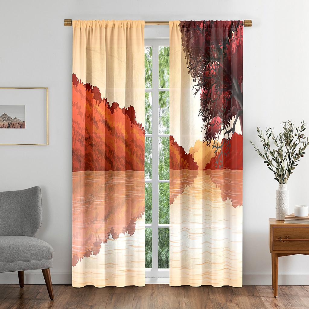 

Красочные природные пейзажи SkyPrinting затемняющие шторы для окон для гостиной спальни ванной комнаты кухонной двери шкафа крючки для декора W50 X H130(CM)X2&Grommet Top