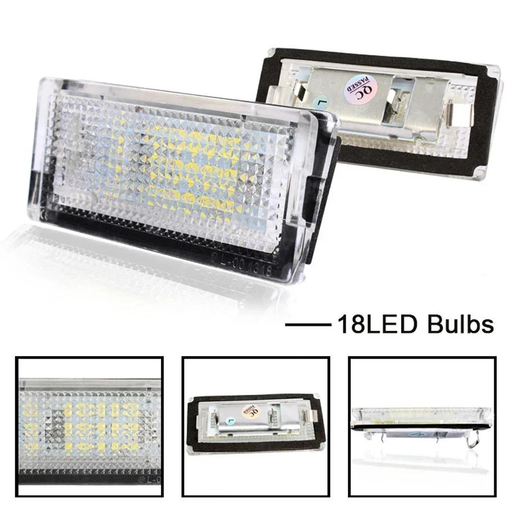 For BMW 3 Series E46 4D 1998-2003 5D Touring 1998-2005 2PCS 18LED Number License Plate Light Lamp Cold White CANBUS Car No Error