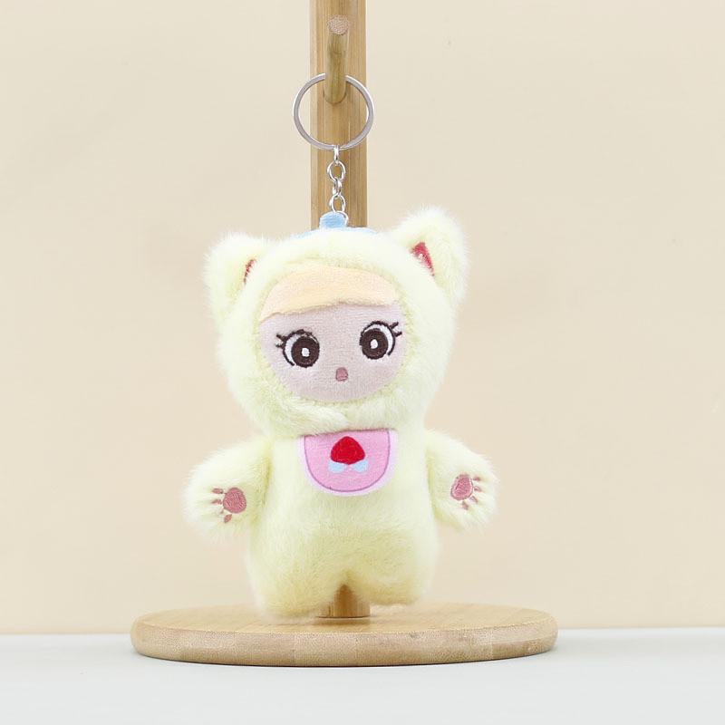 Transformative Bunny Plush Keychain Cartoon Dress Up Rabbit Toy Keyring And