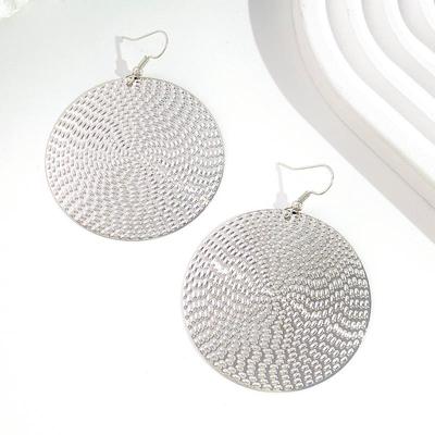 Punk Exaggerated Gold Silver Color Drop Earrings For Women  Big Round Circle Dangle Earrings Statement Jewelry