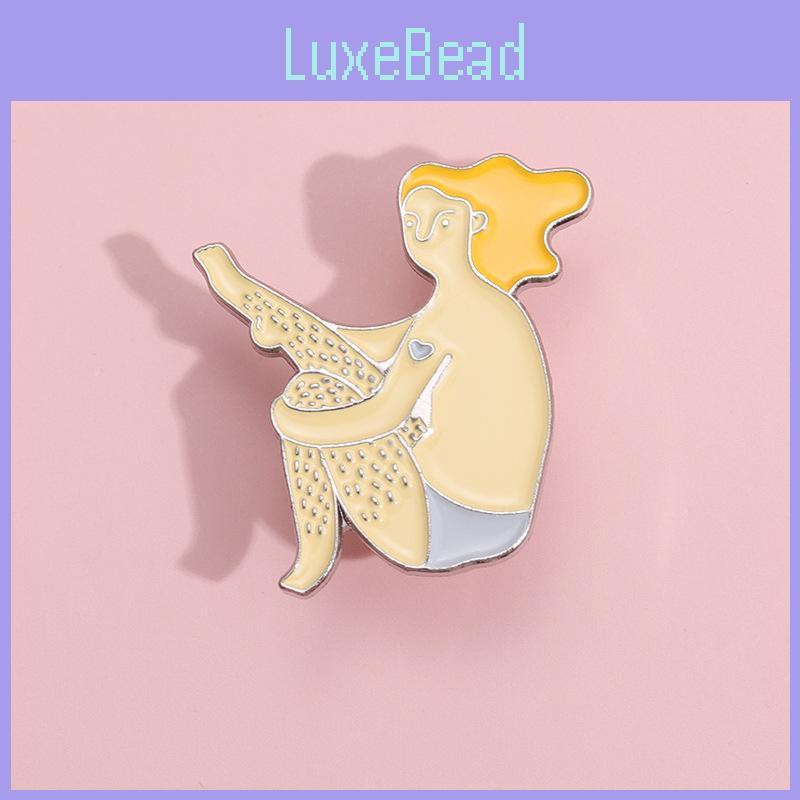 Creative Cartoon Girl Brooch Featuring Cute Yellow Hair And Fluffy Legs For Fun Fashion Accessories