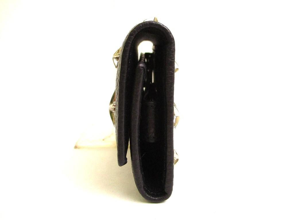 Authentic Jimmy Choo Silver Metal Stars Black Leather 6 Pics Key Case Neptune #9938  Refurbished