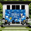Happy Father's Day Tapestry, Blue Dad Themed Background Cloth, Party Decor