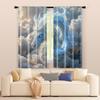 2 pcs   filtering curtains (excluding rods   non-movable   without batteries) Blue Cloud Dragon for use in bedrooms and living
