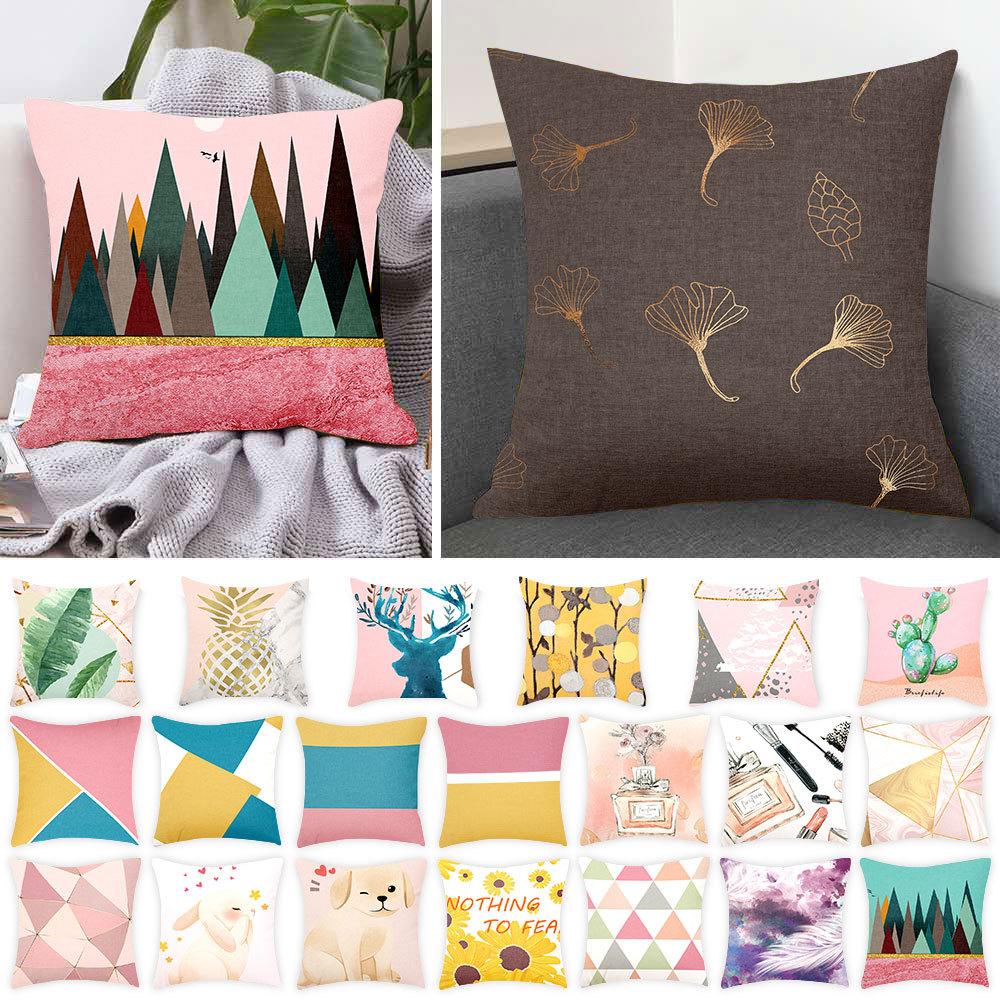 Pink Ins Fresh Plush Printed Pillow Case Creative Nordic Sofa Pillow Design Waist