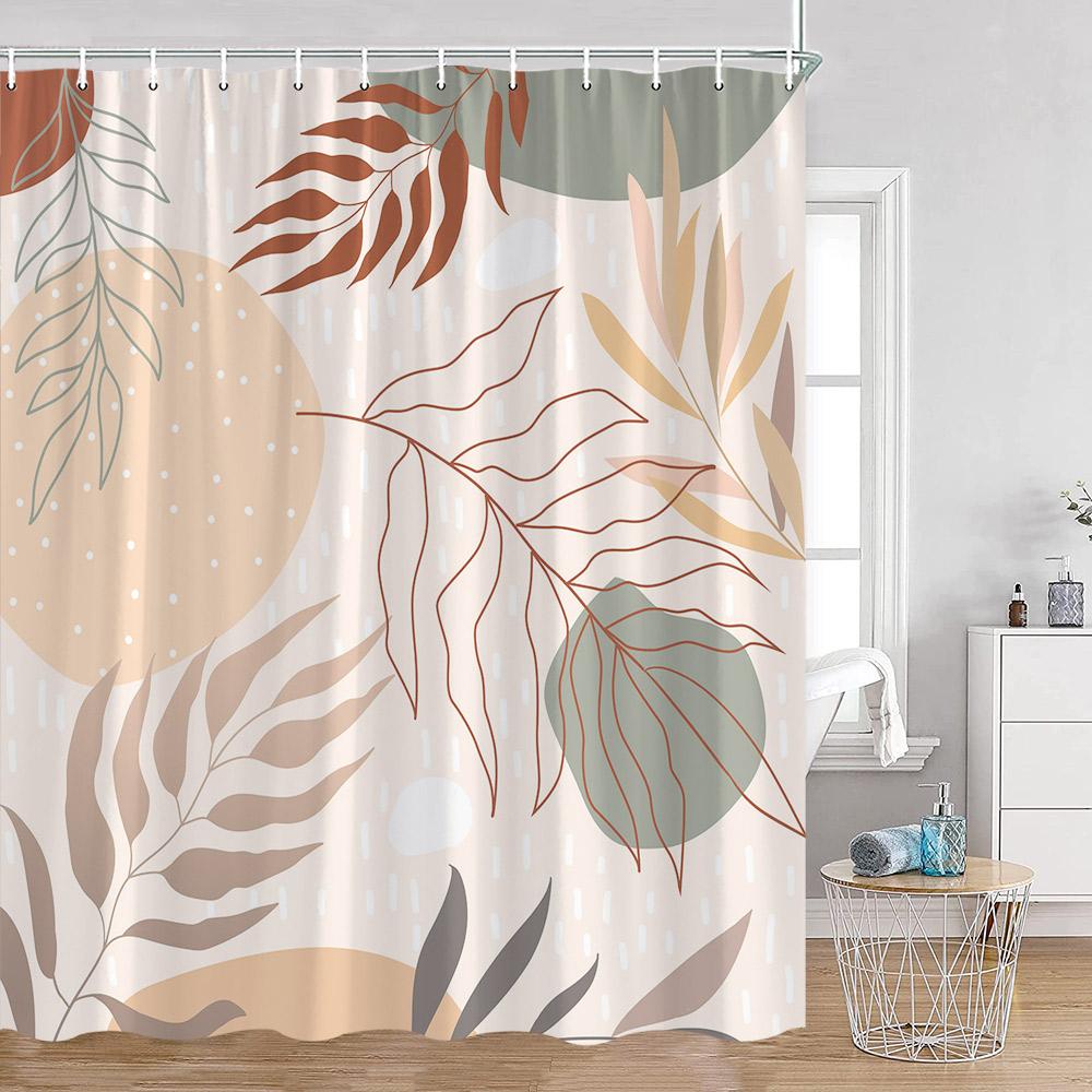 Abstrakta duschdraperier Nordisk mid-century-stil Badrumsdekorationer Modern minimalistisk badkarsgardin Polyester Badrumsdekor