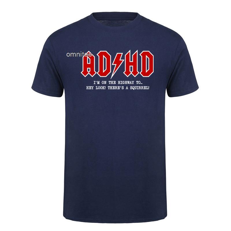 ADHD Grappig Hé Kijk Een Eekhoorn ADHD T-shirt Korte Mouw Verjaardagscadeaus Zomerstijl T-shirt Unisex Kleding HJ050
