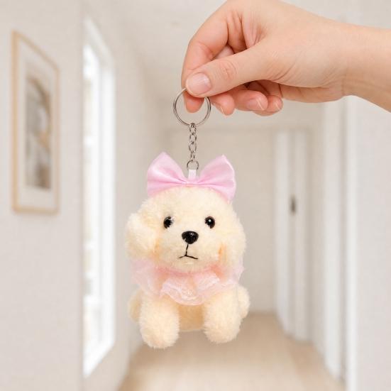 Pingente Chaveiro de Boneca de Pelúcia, Brinquedo de Pelúcia Macio e Encaracolado, Pingente de Bolsa de Animal de Pelúcia, Pingentes de Cachorro Fofos para Mochila Bolsa de Mão Carteira Acessório de Presente