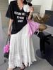 Spring 2026 Floral Lace Ruffled Women's Gentle Style Long Skirt