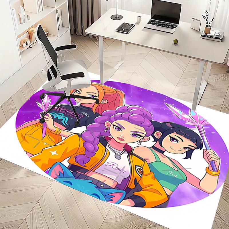 1pc Kpop Hunter8 Print Area Rug - Soft, Washable Non-Slip Indoor Mat, Living Room, Home Office Decorative Rug,Office Decorative