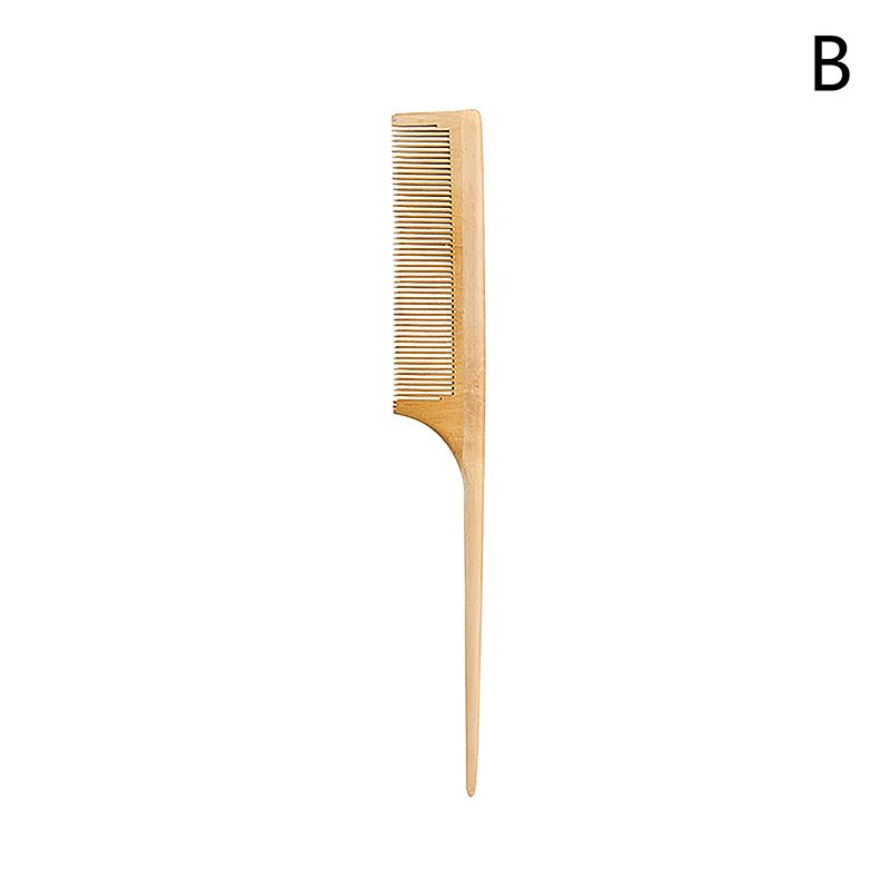 1Pcs Natural Bamboo Wooden Hair Comb Anti-Static Afro Fork Combs For Women Round Wide Tooth Wood Comb