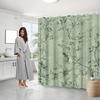 Vintage Botanical Shower Curtain - Light Green, White Flowers & Leaves, Polyester,  Elegant Bathroom Decor