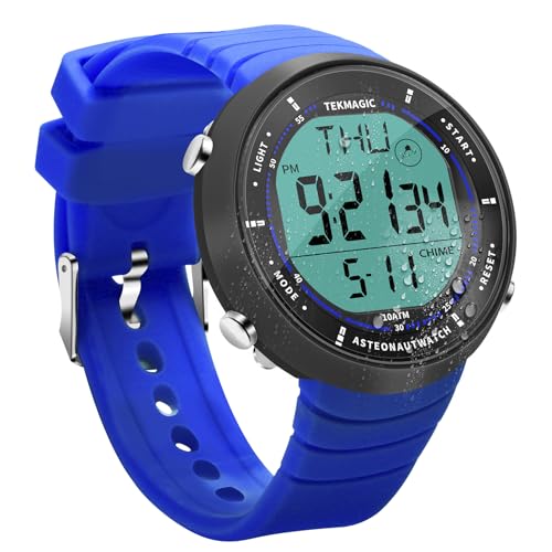 

Multi-function sports watch, water resistant to 10 ATM, suitable for swimming, diving, and surfing, with alarm, calendar, stopwatch, dual time, and 12