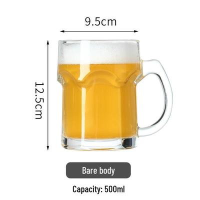 Shangqi Klassische Glas-Bierkrüge mit Henkel, 3er-Set